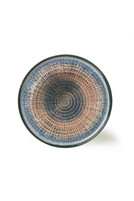 Hermia Juego de Platos de Gres Cerámico Azul y Rosa (6 Piezas) de 28 cm Hermia Juego de Platos de Gres Cerámico Azul y Rosa (6 Piezas) de 28 cm